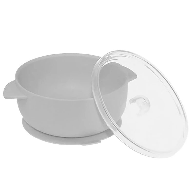 

Silicone Baby Bowl with Lid 100% Silicone Without Bpa Non-Toxic Material for Independent Feeding
