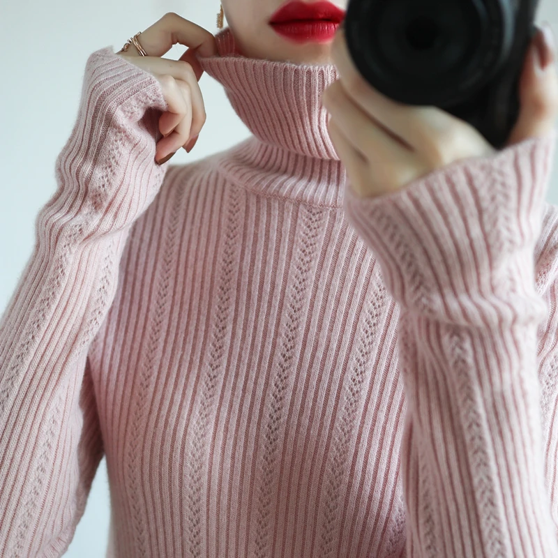 

BELIARST Новинка Весна-Осень 100% чистый шерстяной кашемировый свитер женский с высокой горловиной и тонкие пуловеры приталенный силуэт
