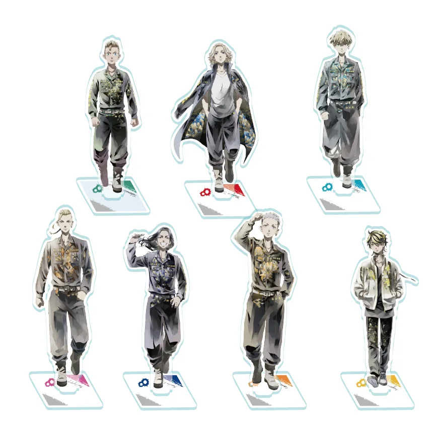 

Anime Tokyo Revengers 15CM Fashion Stand Card Model Keychain Manjiro Ken Takemichi Hinata Atsushi Chibi Kawaii Pendant Keyring
