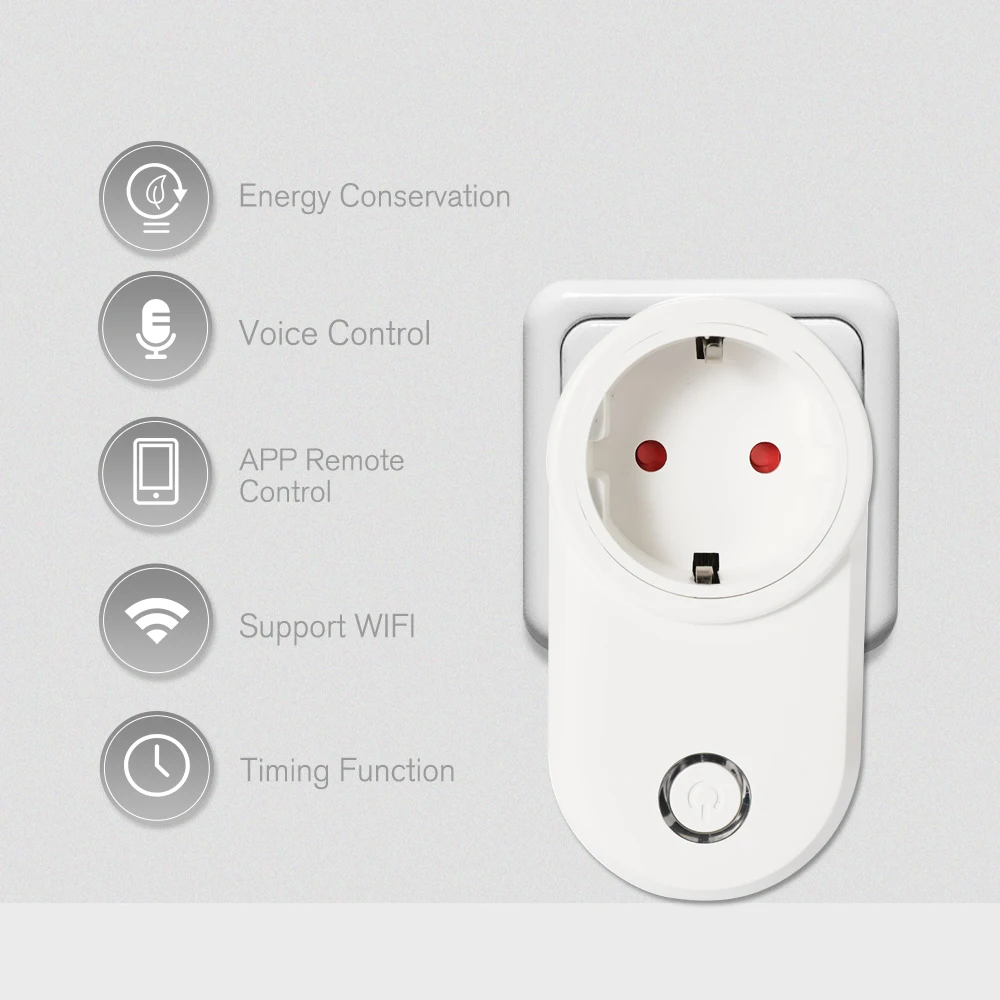EWeLink Мини Смарт Wi-Fi розетка ЕС тип E смарт-разъем 2* usb зарядный порт дистанционное управление через смартфон Функция синхронизации смарт-разъем