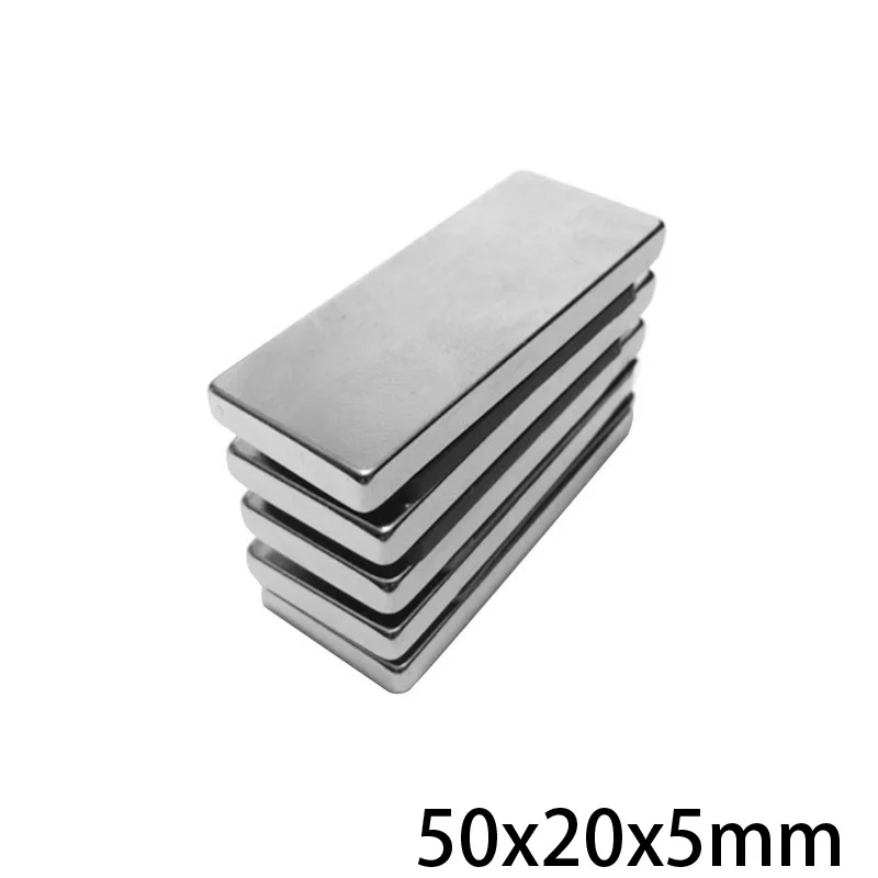 1/2/5/10/20 шт. 50 мм x 20x5 мощный квадрат магниты 50mmX20mm неодимовый магнит 50x20x5 сильный