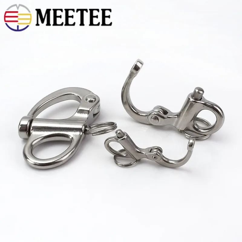 Meetee 1 шт. Поворотные крючки для канделябров из нержавеющей стали, Брелоки для ключей, кольца для ключей, прочные, на открытом воздухе, пряжки для цепей, поделки своими руками