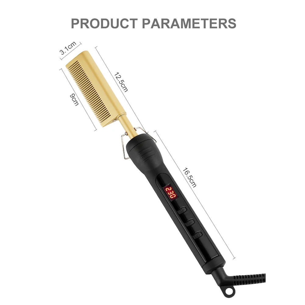 

3 in 1 Hair Straightener Styler Curler Brush Heat Ceramic Iron Hot Comb Portable Straight-roll Dual-purpose Hair Styling Tool