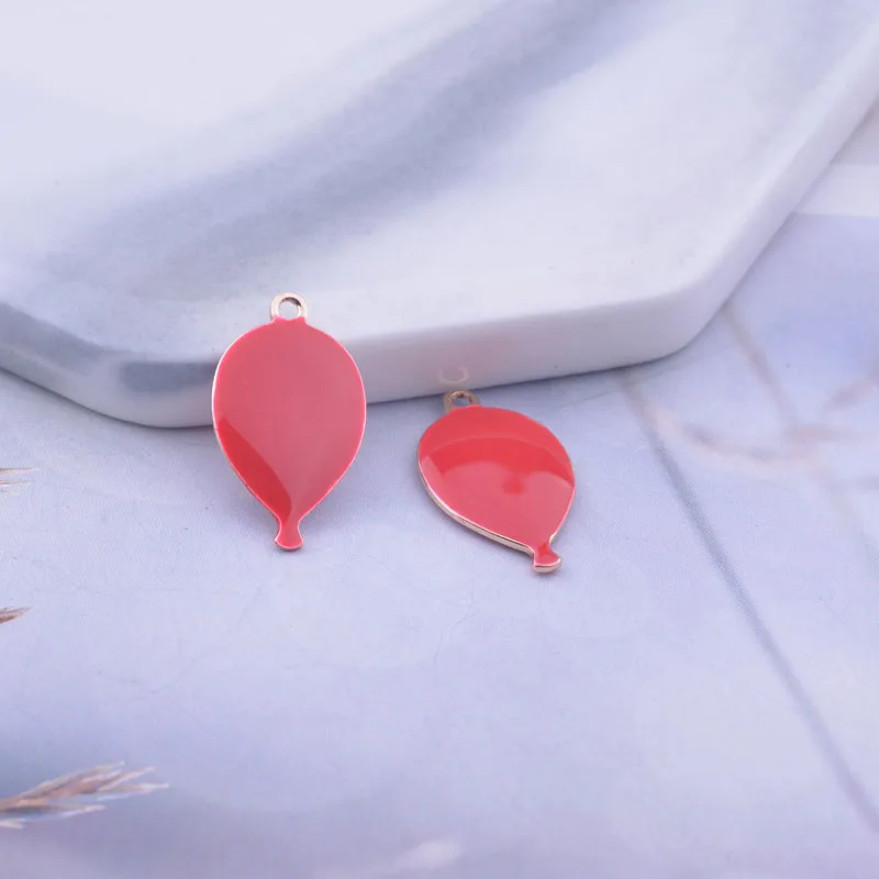 30 шт. 10*17 мм двухсторонние эмалевые шары подвески золотого цвета медные Diy