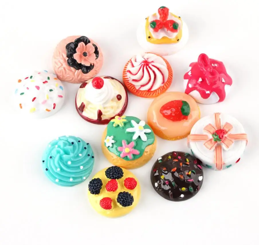 Оптовая продажа! Плоская задняя часть Kawaii Кабошон из смолы поддельные