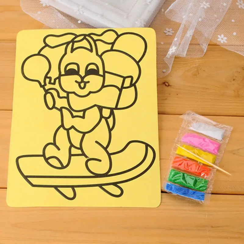 5 шт. образовательные игрушки мультфильм Средний песок живопись Детский сад DIY