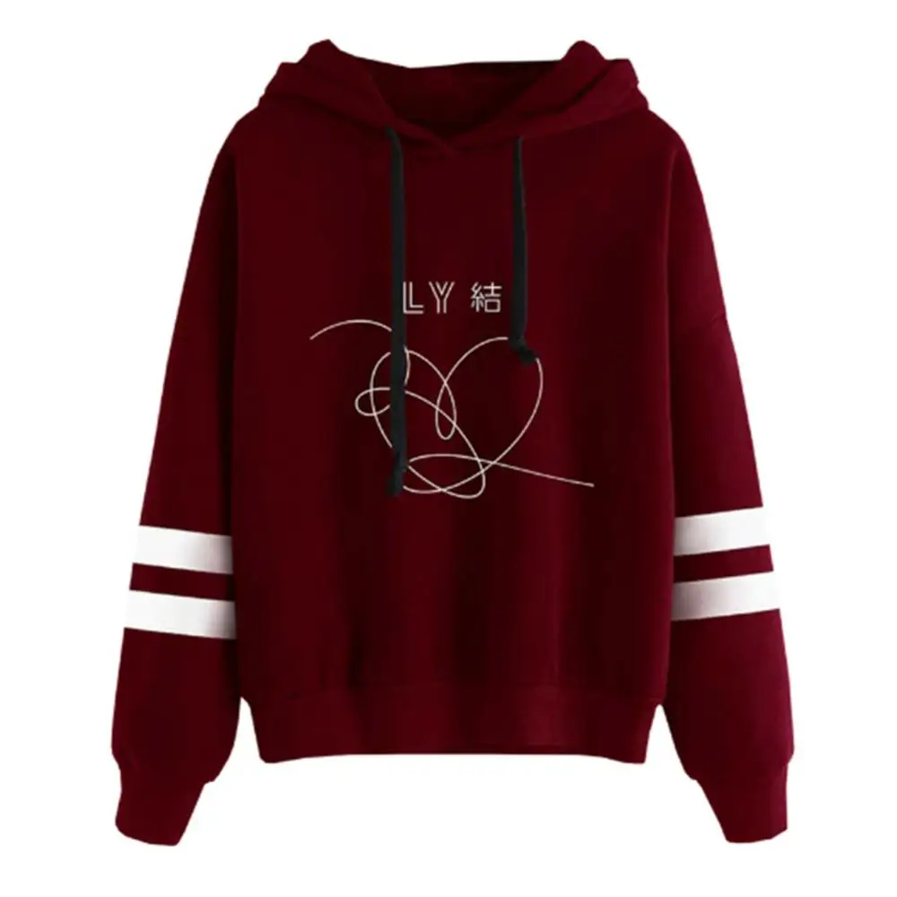 Fashion Women Heart Printed Long Sleeve Loose Pullover Hoodie Sweatshirt Top