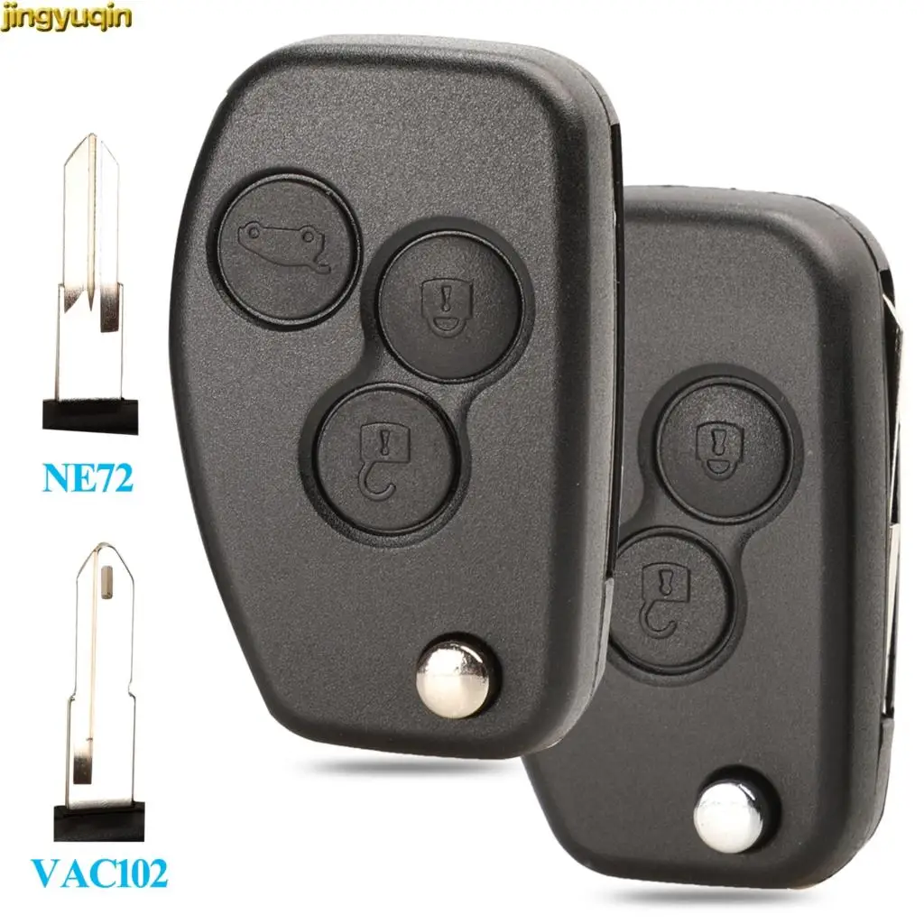 jingyuqin Remote Флип Key Shell VAC102 NE72 2 / 3btn Для Renault Duster Dacia Logan Clio Megane Лагуна Мастер трафика