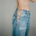 Женские прямые джинсы с высокой талией, на шнуровке, с разрезами по бокам, летние свободные брюки палаццо, Харадзюку, 2020