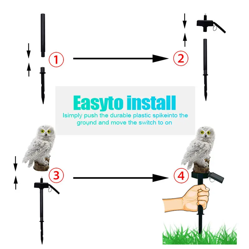 

Solar LED Light Outdoor Solar Light Lawn Lamp Owl Animal Garden Lights Waterproof Solar Lamp For Yard Patio Lawn Garden Decor