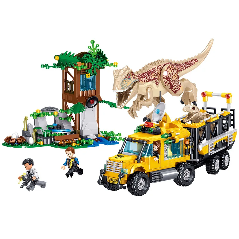 

582pcs Tyrannosaurus Transport Truck Building Blocks Bricks QL1720 Dinosaur World Model Toys for Children Christmas Gifts