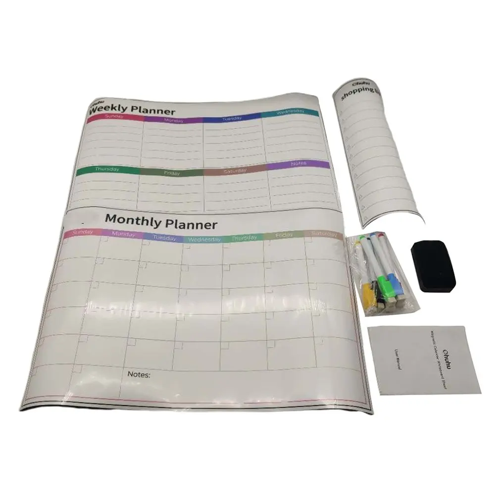 Магнитный холодильник стикер месяц воскресенье планировщик сухой стирается