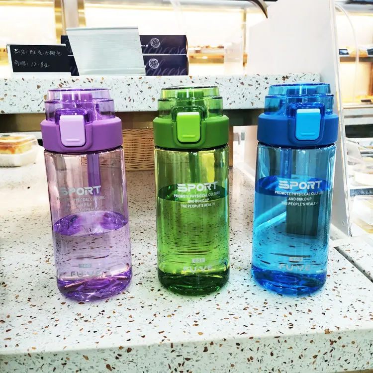 

New water cup men's and women's portable plastic sports simple handy cup primary school students lovely children's tritan cup
