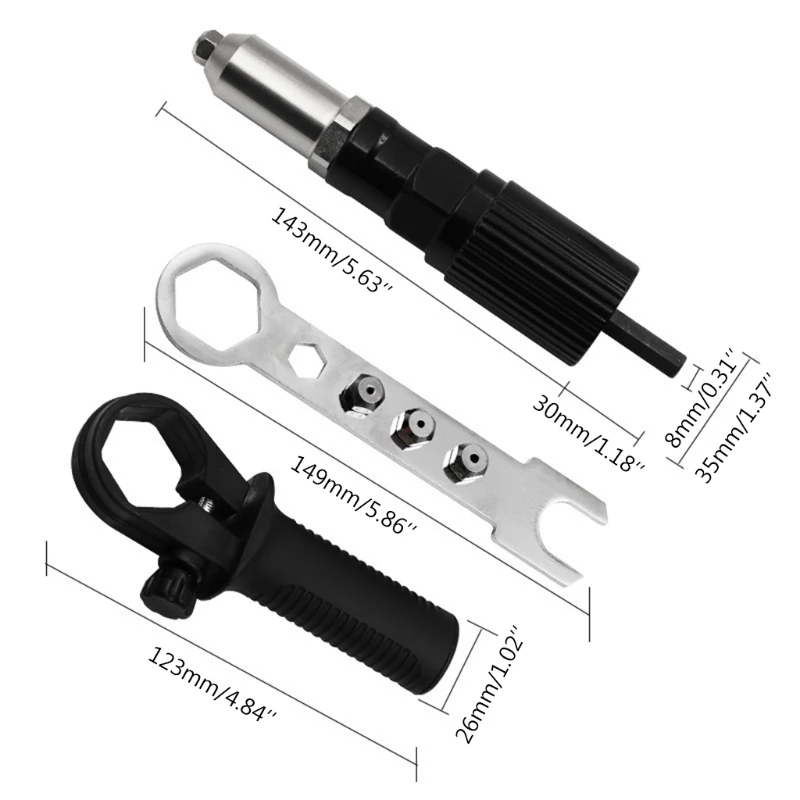 

Electric screw nut core screw adapter riveting tool cordless electric drill adapter insert nut combination hand tool
