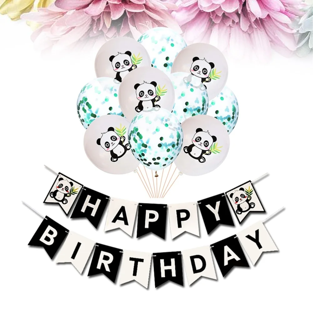 Воздушные шары в виде панды блестящие из латекса с конфетти набор воздушных