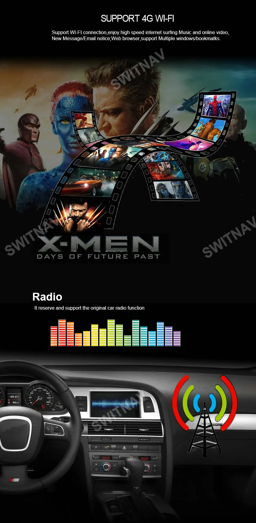 SWITNAV 4 Гб+ 32 ГБ Android 9,0 автомобильный dvd-плеер для AUDI A4L A5 A4 S4 RS4 2009- Автомобильный мультимедийный автомобильный аудио gps