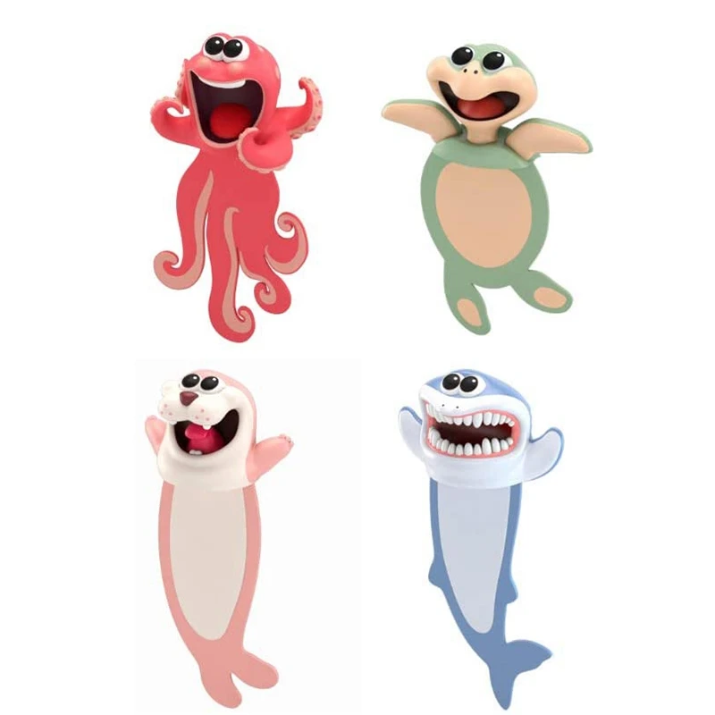 

Закладки для книг с животными, 3D стерео, мультяшное оформление, новинка, веселая фотография, закладки для детей