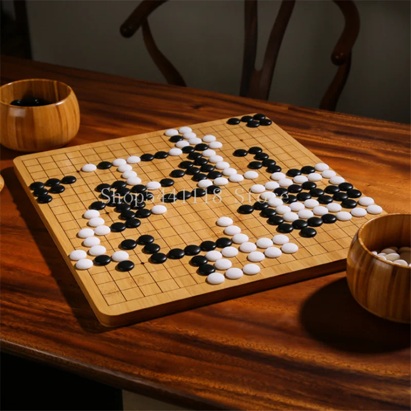 Хит продаж портативный набор шахматных изделий Weiqi из замшевой кожи с тканевой