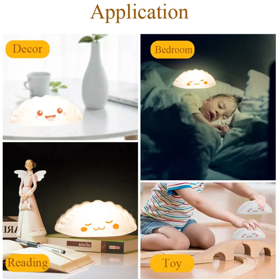 Cute Colorful LED Night Light Bun Bear Pig Cartoon Bedroom Bedside Soft Lamp Christmas Kid Toy Gift Holiday Home Decoration | Лампы и
