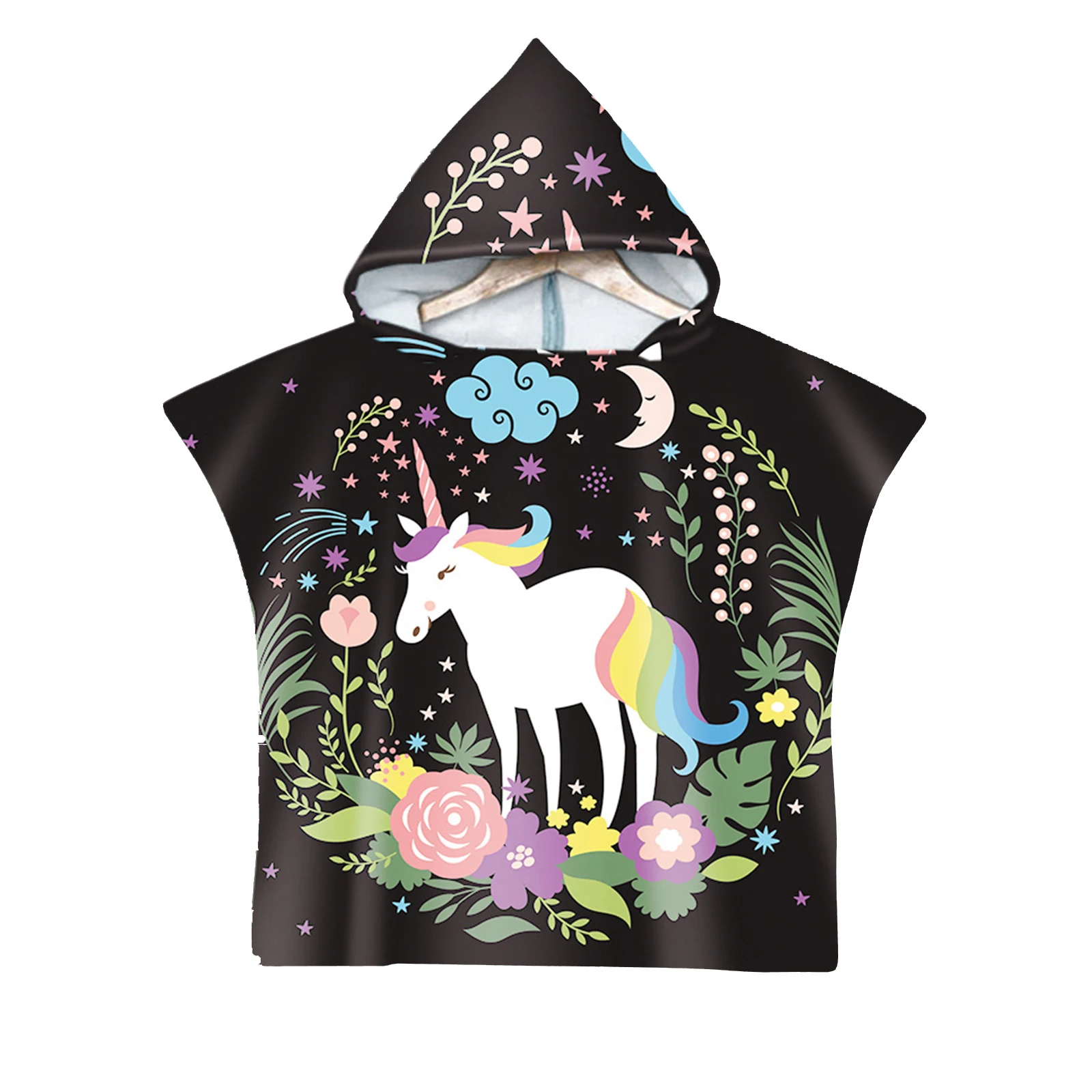 

Oyolan New Children Horse Cute Cartoon Hooded Cloak Beach Towel Animal Printed Baby Boys Girls Kids Swimming Beach Bath Towel