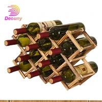 deouny solid wood wine rack home creative folding wine bottle holder simple rugged 3610bottle liquor rack bar accessories tool