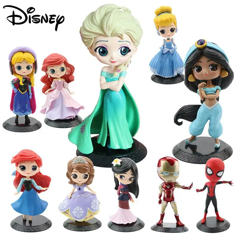 

Куклы Принцессы Disney, экшн-Фигурка Ариэль, Эльза, Анна, Человек-паук, Железный человек, Локи, Тор, ПВХ коллекционные модели, игрушки для детей, ...