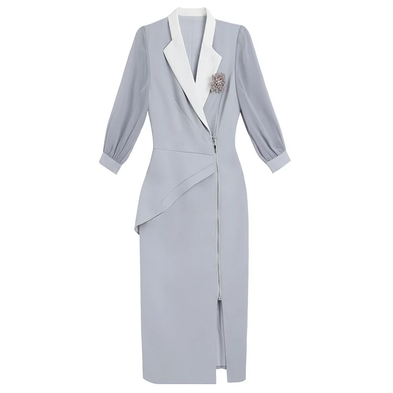 

Early Spring French Dress 2021 New Gentle High-End Temperament Western Style Belly-Covering Mid-Length Hip Skirt Dress for Women