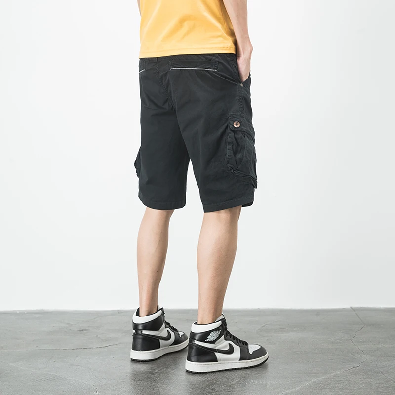 

Summer Men's Loose Straight Workwear Shorts Multi-pocket Black Pants Outdoor Five-point Pants Casual Shorts Big
