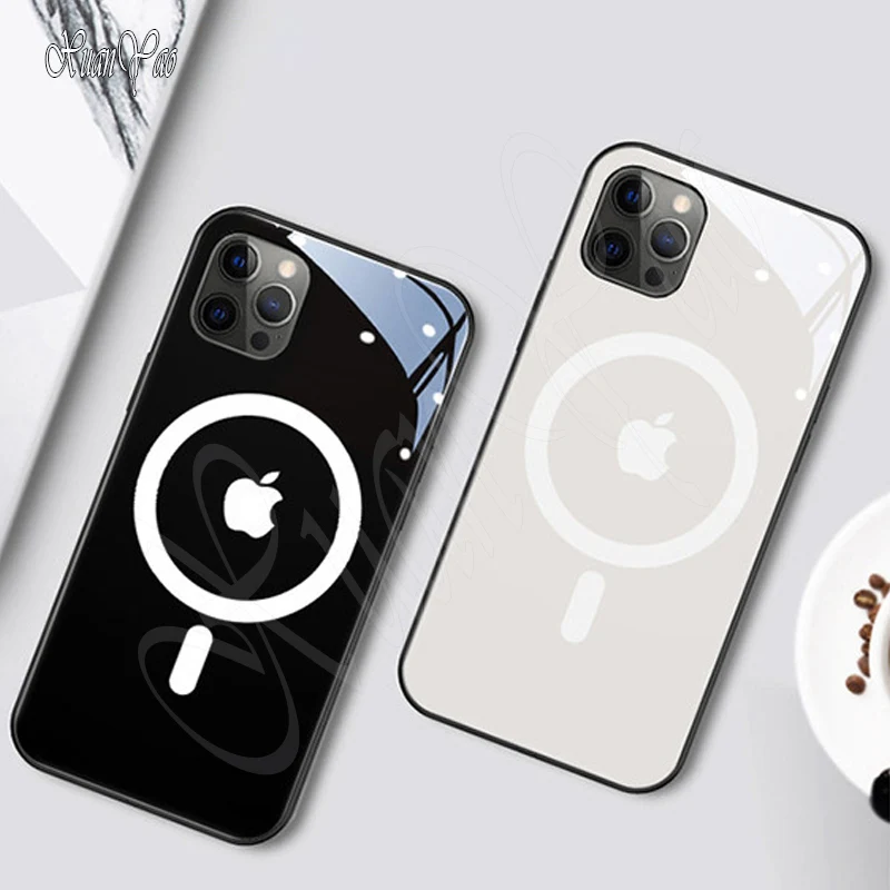 

12 Mini Glow Glass Case For Apple iPhone 11 12 Pro Max Cover Voice Control Hard Case For iPhone 7 8 Plus X S Xs Max SE 2020 Case