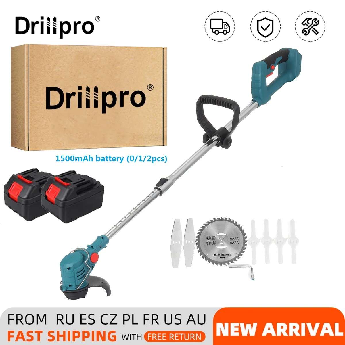 Электрическая Газонокосилка Drillpro 21 в 900 Вт литий ионный беспроводной триммер для