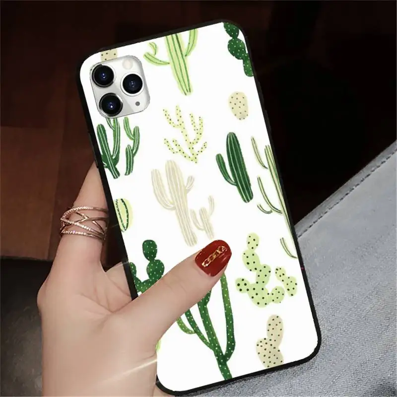 

Cactus Flower Leaf Phone Case for iPhone 11 12 pro XS MAX 8 7 6 6S Plus X 5S SE 2020 XR