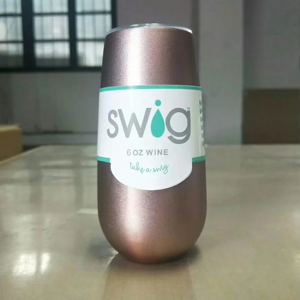 Stemless Swig винные чашки 6 унций стакан чашка из нержавеющей стали для шампанского термос Termo Vaso a o Inox