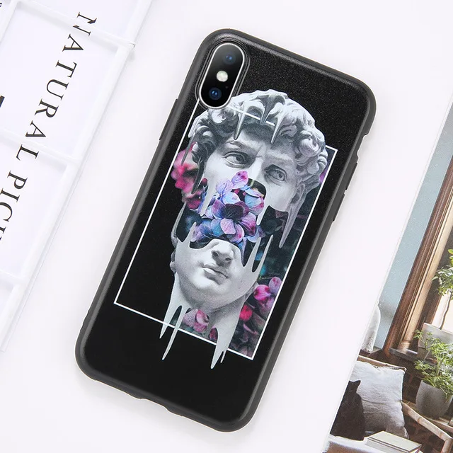KJOEW для iPhone 11 Pro Max 6 6s 7 8 Plus X XR XS Max 5 5S SE чехол для телефона мультяшная статуя абстрактное искусство окрашенный Мягкий ТПУ чехол - Цвет: AC4912