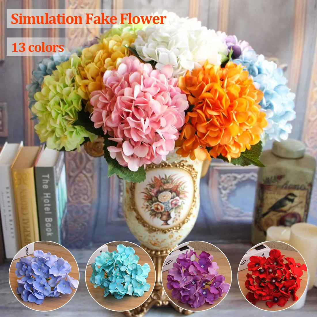 Искусственные цветы весна яркие большие гортензии Гортензия цветок украшение