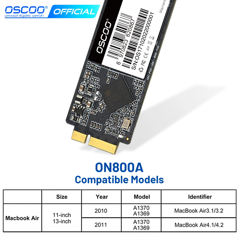 Жесткий диск OSCOO SSD для 2010 2011 Apple Macbook Air A1370 A1369 дешевый твердотельный накопитель MAC