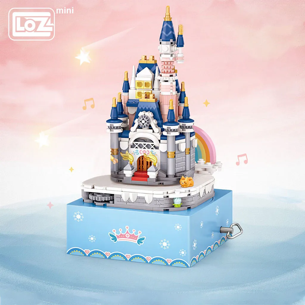 

LOZ Mini Building Princess Castle Eight Music Box Rotating Music Box Small Grain Building Wood Toy Gift Model Puzzle Toy