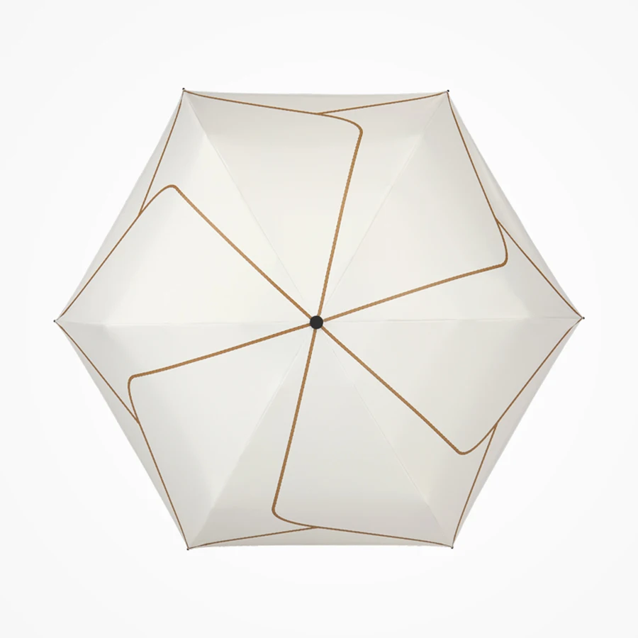 Зонт от солнца дождя женский пять три сложения белый ручной большой прозрачный