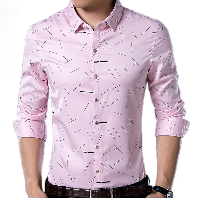 

Рубашка мужская приталенная с длинным рукавом, модная сорочка из джерси в винтажном стиле, повседневная одежда, 2021