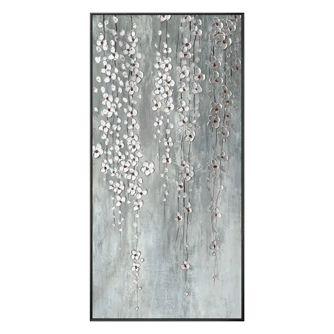 

Hand Painted silver Flower Oil Painting On Canvas Modern Art Painting Wall Pictures For Living Room Cuadros Decoracion