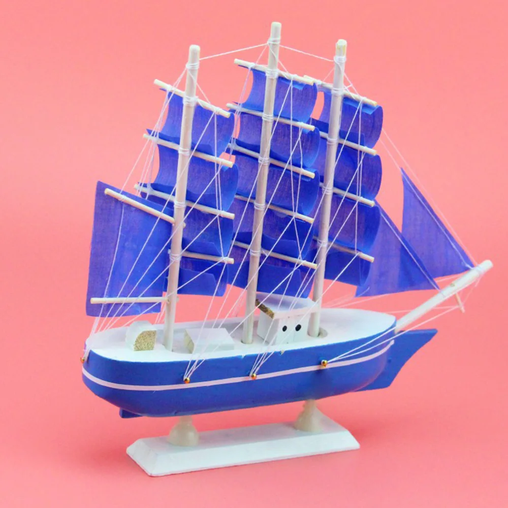Креативные деревянные модели Парусников украшения Гладкий парусный синий