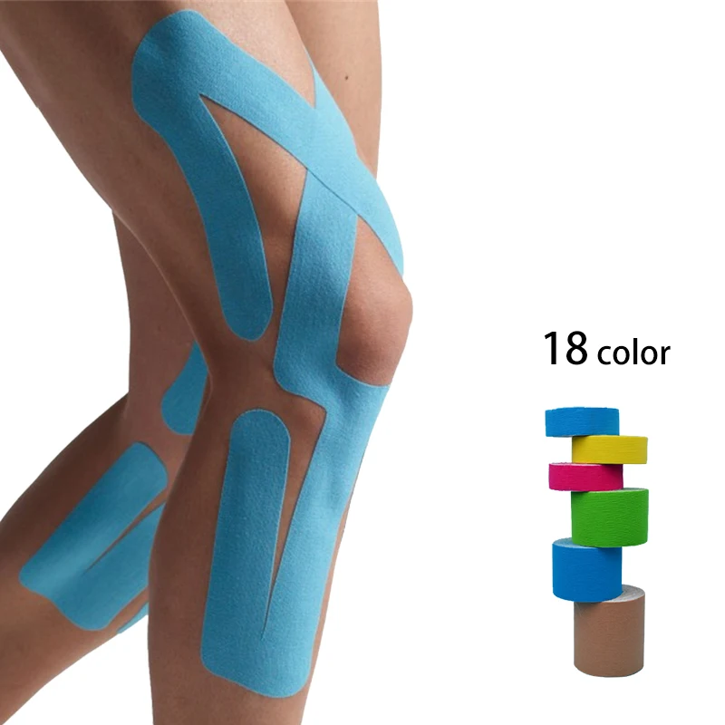 

Kinesiology Muscle Bandage Tape Sports Cotton Strain Tape Elastic Adhesive Knee Muscle Pain Patch athletic tape