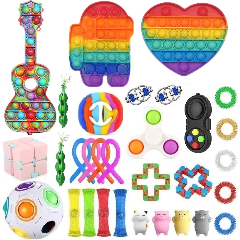 

TOP Fidget Toys Pack Anti Stress Toy Set Marble Relief Gift for Adults Girl Children Sensory Antistress Relief Figet Toys Gifts