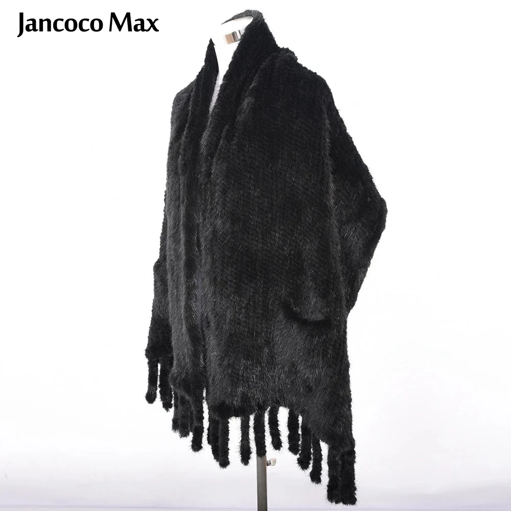 Женская шаль из натурального меха норки широкий шарф Пашмина высокое качество