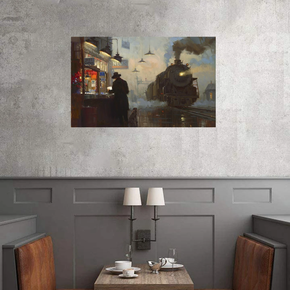 Картина маслом в стиле ретро с принтом жикле | Дом и сад