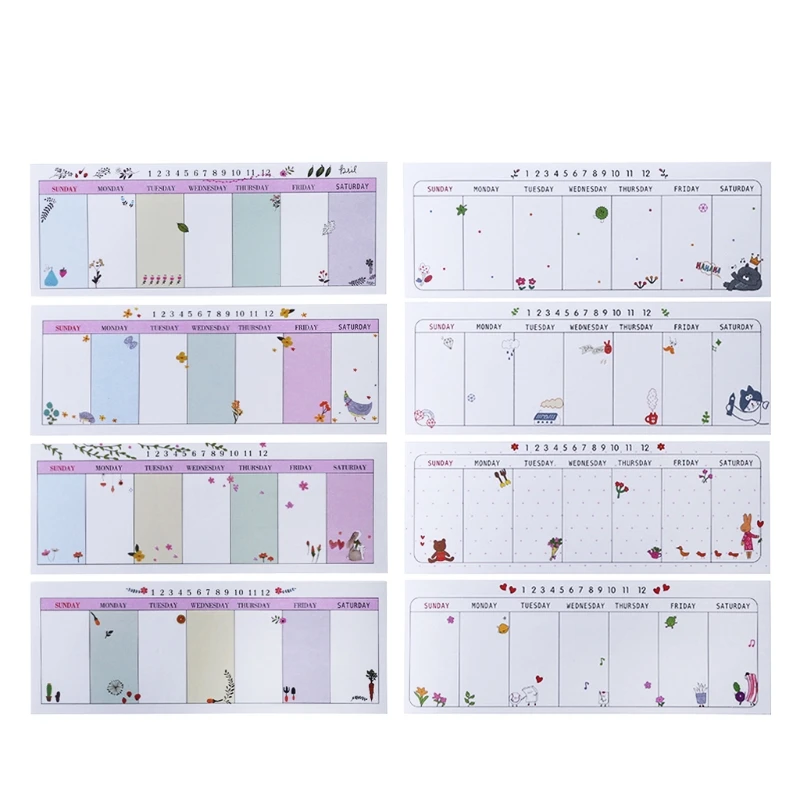

Cute Week Plan Sticky Note Memo Pad Notebook Bookmark Student Office Stationery