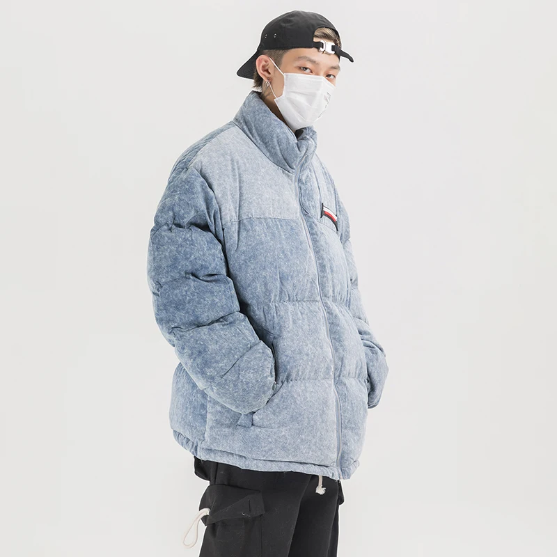 Теплая стеганая зимняя куртка Мужская парка в стиле хип хоп уличная одежда