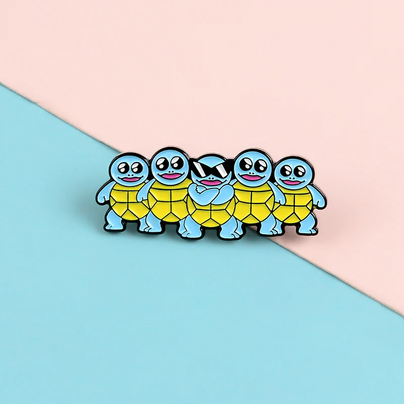 

QIHE JEWELRY Multiple Turtle Pins Cute Anime Pet Elf Enamel Pins Fans Brooches Badges Denim Clothes Bag Pins Gifts for Friends