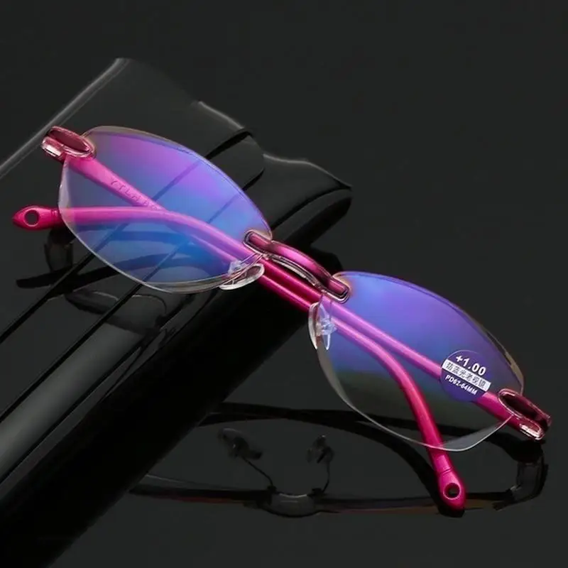 

Hot Ultralight Rimless Reading Glasses Anti Blue Light Radiation Computer Presbyopia Reader kulary 1.0 To 4.0