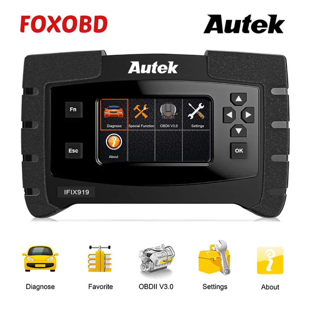 ODB сканер Autek IFIX919 OBD2 сканер Автомобильная полная система средство диагностики двигателя ABS подушка безопасности SAS коробка передач