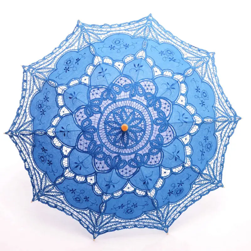 Винтажное вечерние ничное украшение ручной работы свадебный кружевной зонтик и